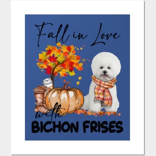 White Bichon Frise Fall in Love Scarf Posters and Art